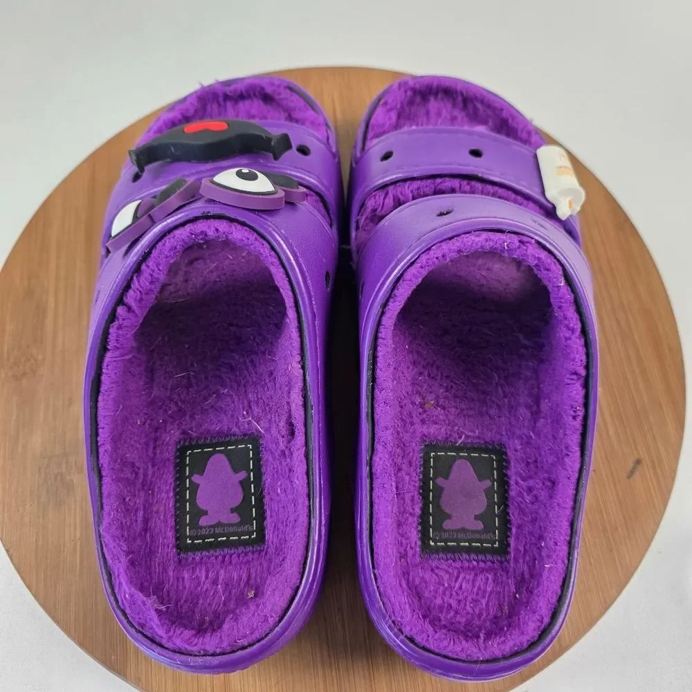 Mcdonald`s x Crocs‎ Grimace Purple Unisex Cozzzy Sandals Sz 8 Womens Sz 6 Mens